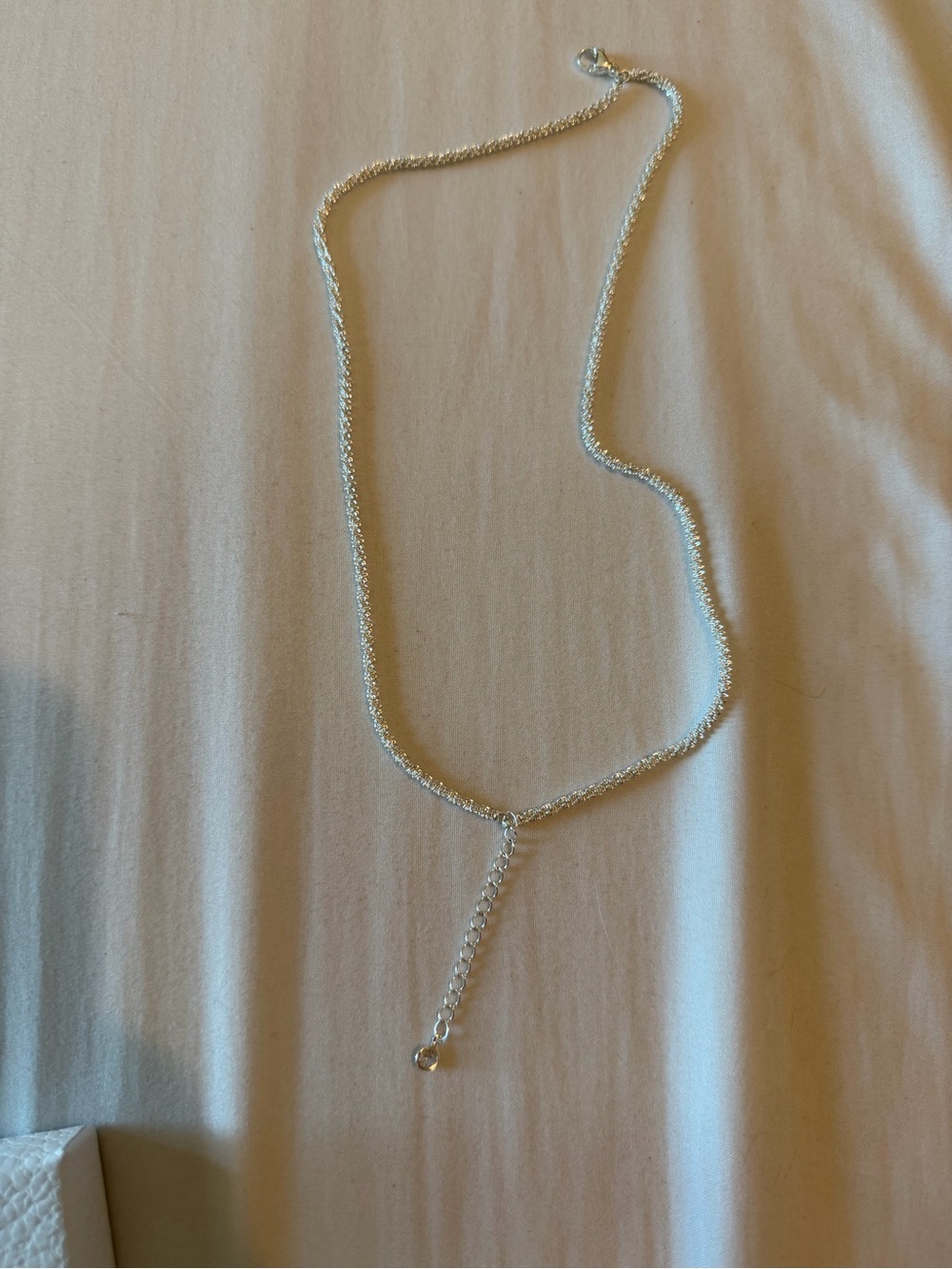 Silver Y-Drop Women's Necklace with Adjustable Chain
